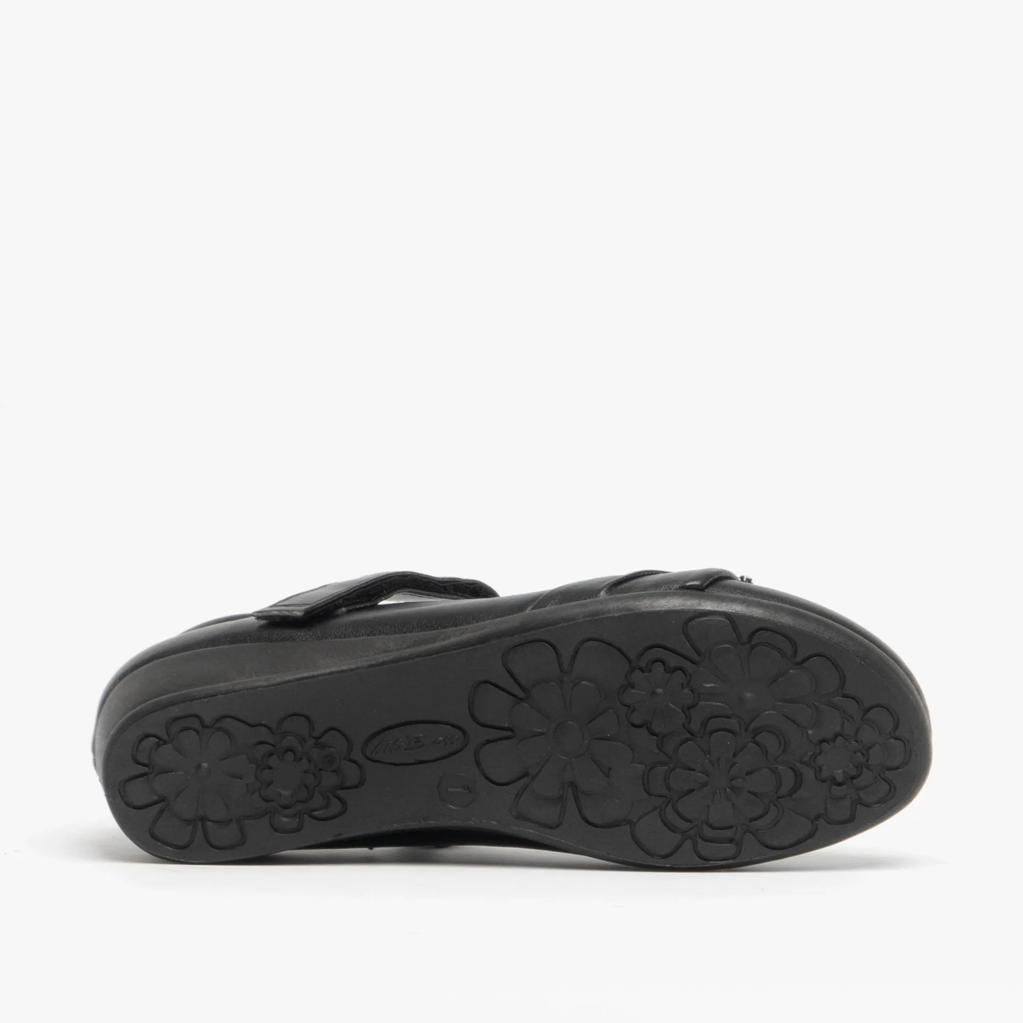 PAIGE II Girls Touch Fastened Diamante Brooch Bar Shoes Black