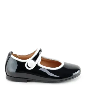 Papanatas Black Patent and White Velvet Mary Jane
