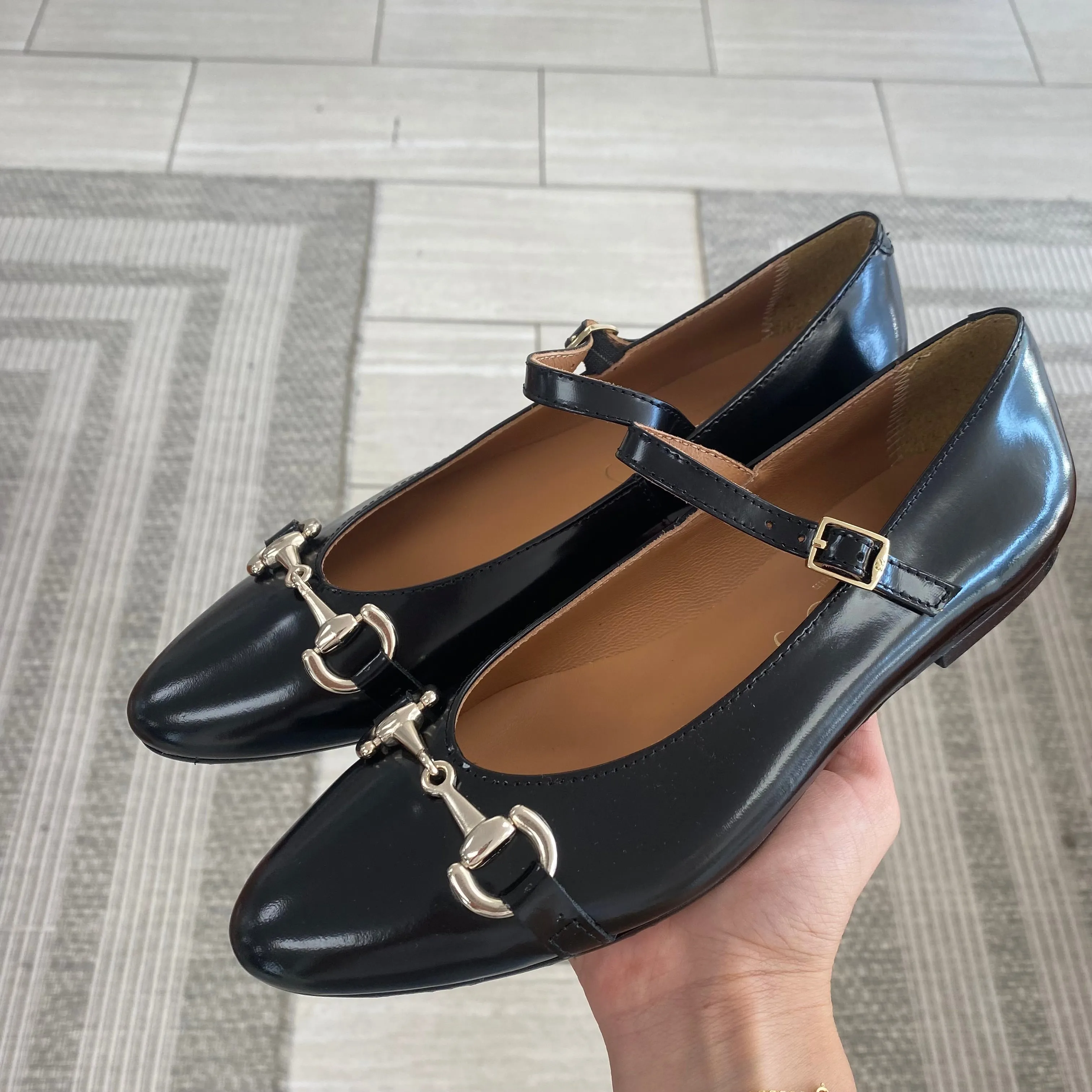 Papanatas Black Patent Buckle Mary Jane