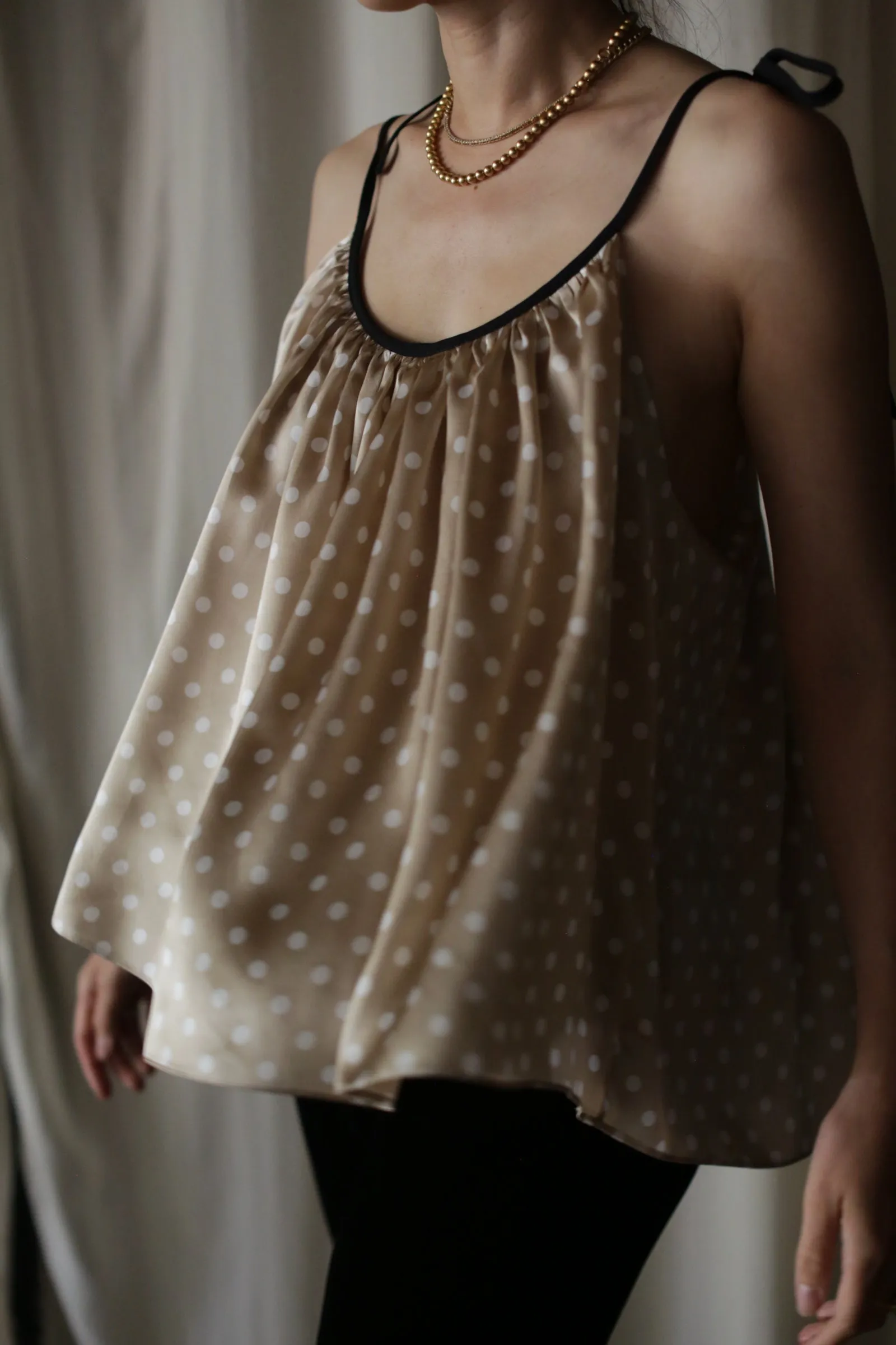 Parachute Top | Ivory Polkadot