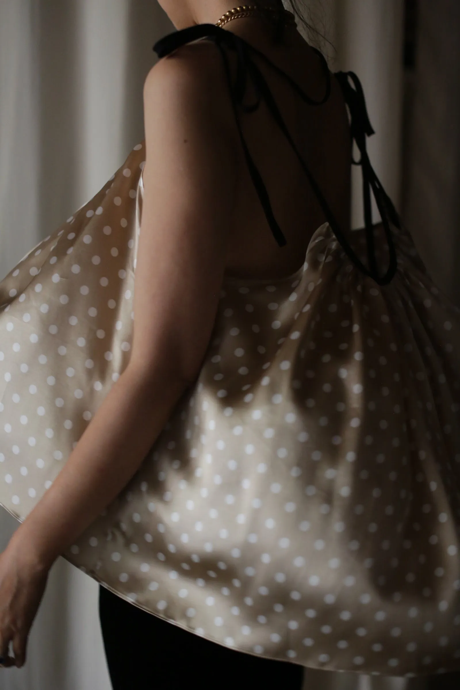 Parachute Top | Ivory Polkadot