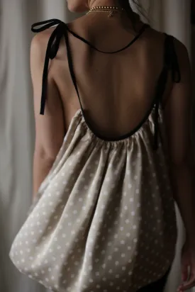 Parachute Top | Ivory Polkadot