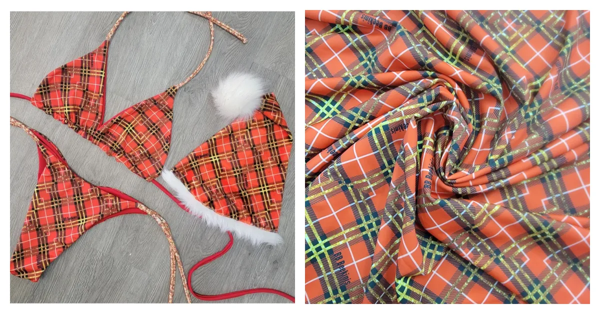Plaid Red Bali Scrunch Bottoms