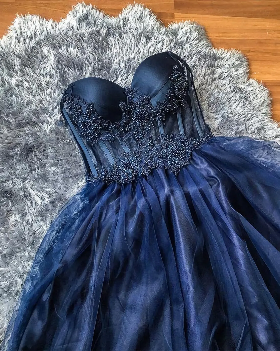 Prom Dress Ball Gown Formal Dress Evening Gown Navy Blue Evening Dress