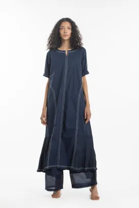 Side U-Pleat Dress Co-ord- Navy