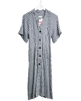 Size 6 - Scanlan Theodore Navy Check Midi Dress