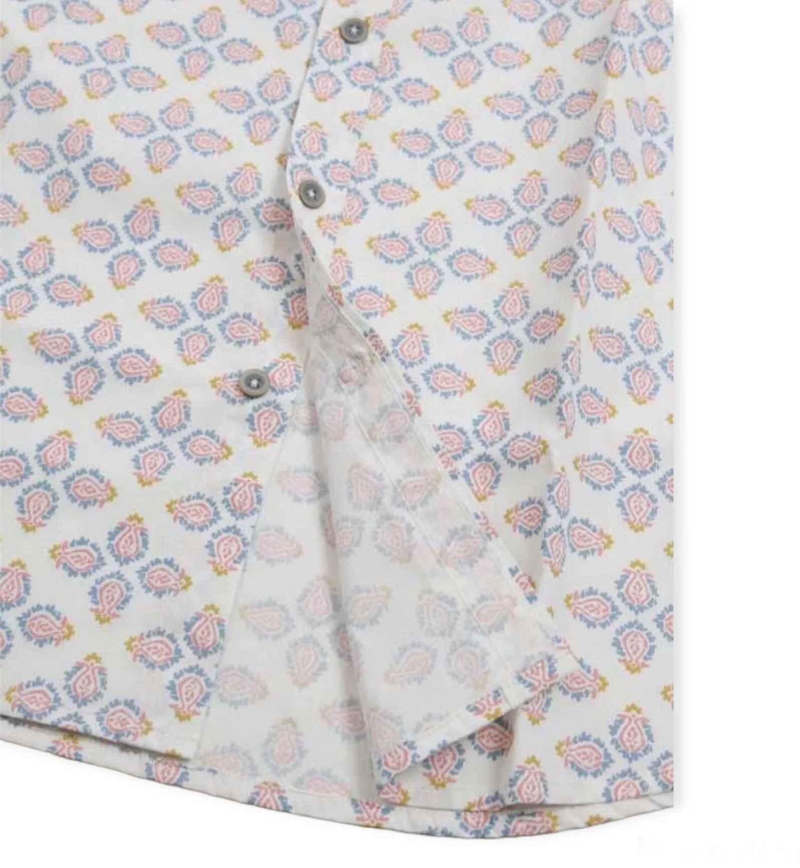 Snow White Geo Print Button Shirt