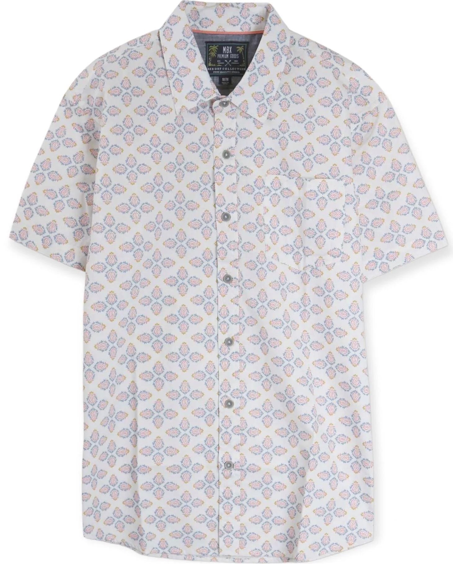 Snow White Geo Print Button Shirt