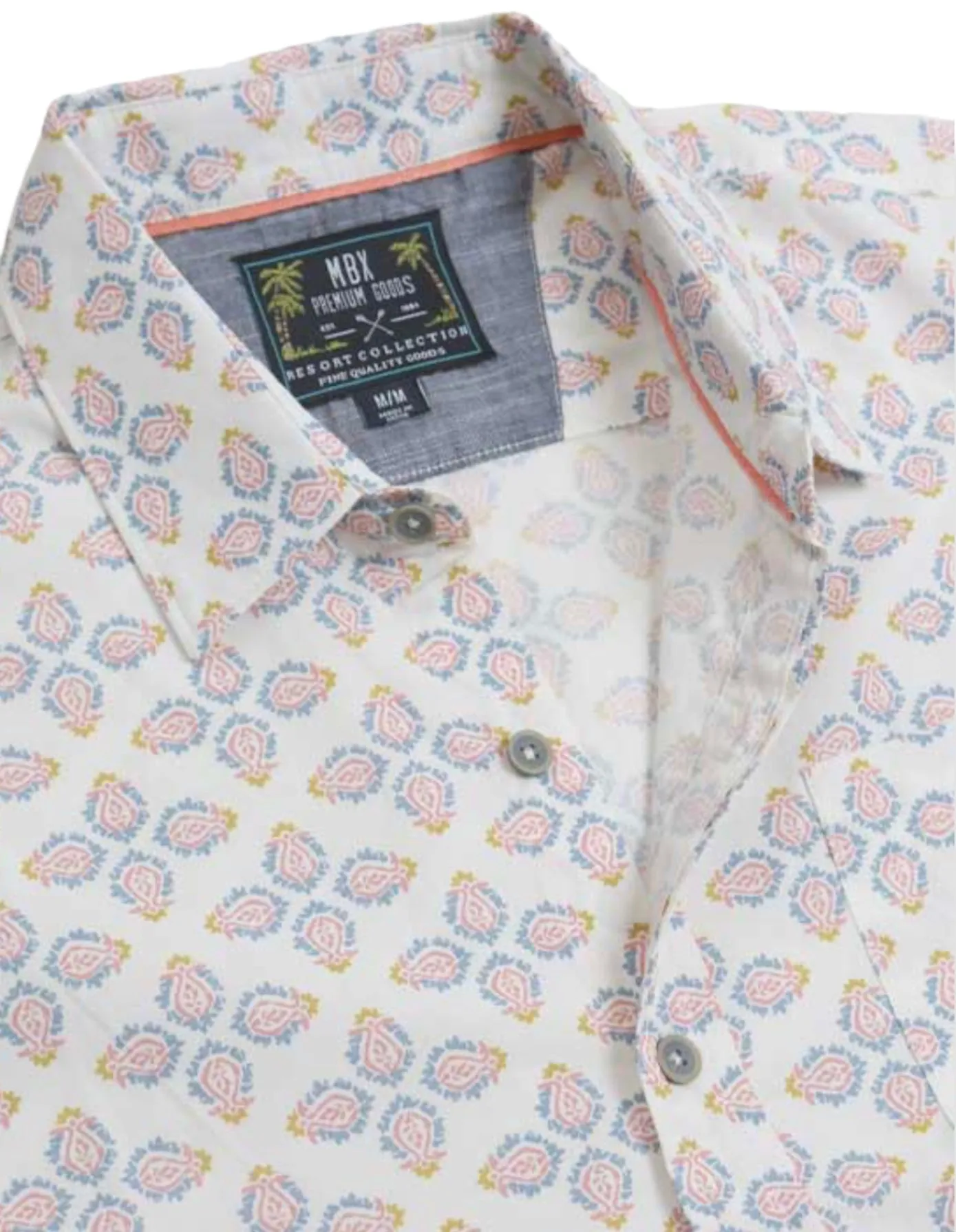 Snow White Geo Print Button Shirt