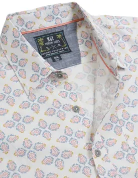 Snow White Geo Print Button Shirt