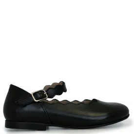 Spain Co Black Scalloped Mary Jane