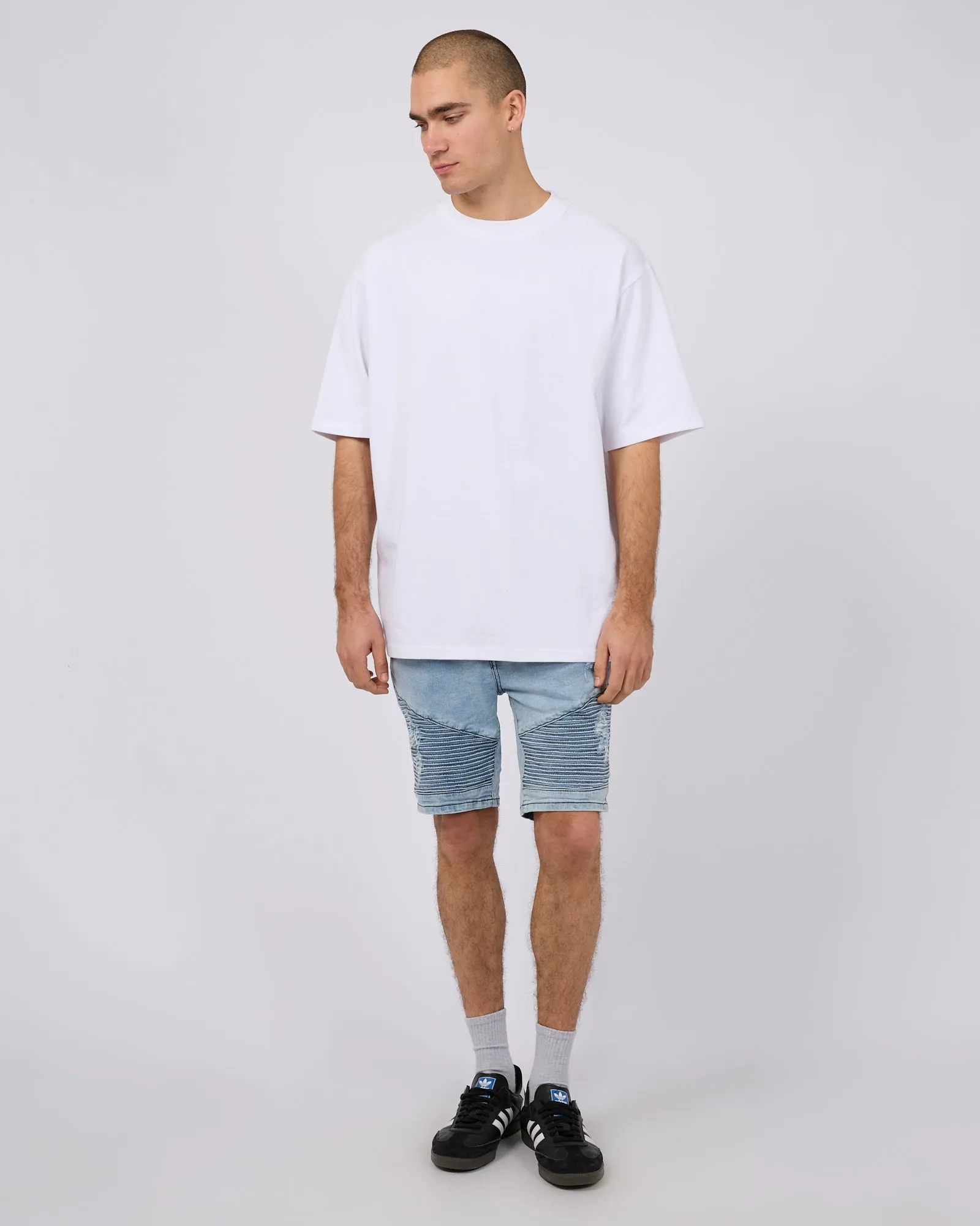 Strung Out Moto Denim Short Blue