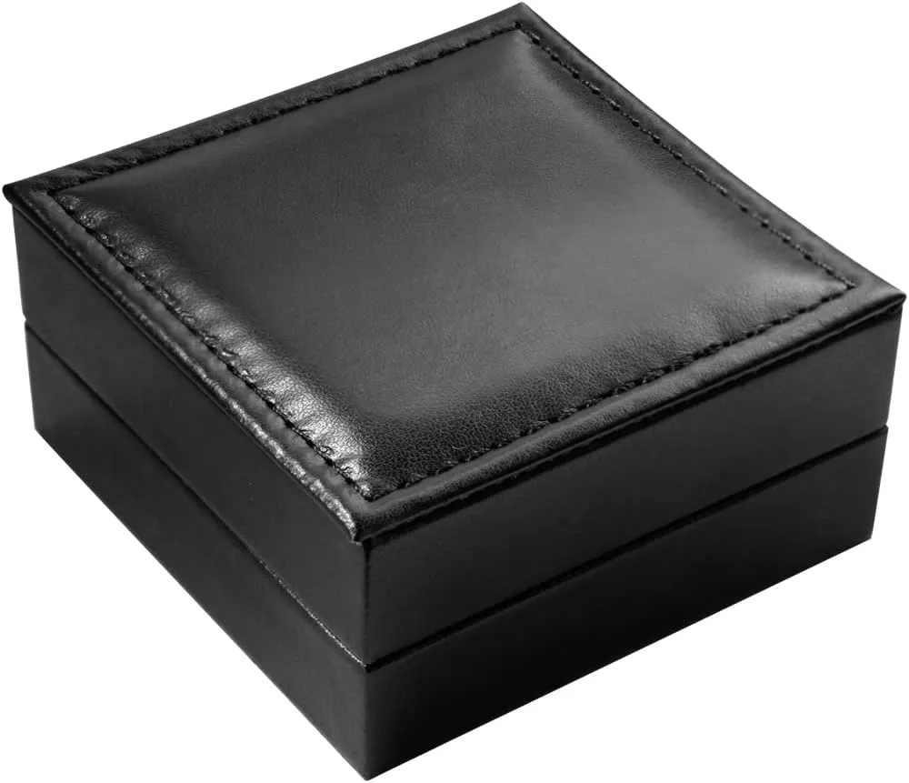 Tiong Brown/Black Vintage Classic Personalization 47mm Pu Leather Pocket Watch Box Customized Holder Storage Case Coin Pouch Storage with Chain