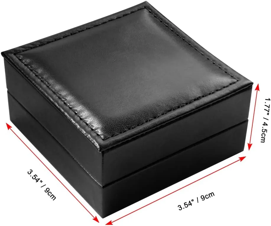 Tiong Brown/Black Vintage Classic Personalization 47mm Pu Leather Pocket Watch Box Customized Holder Storage Case Coin Pouch Storage with Chain