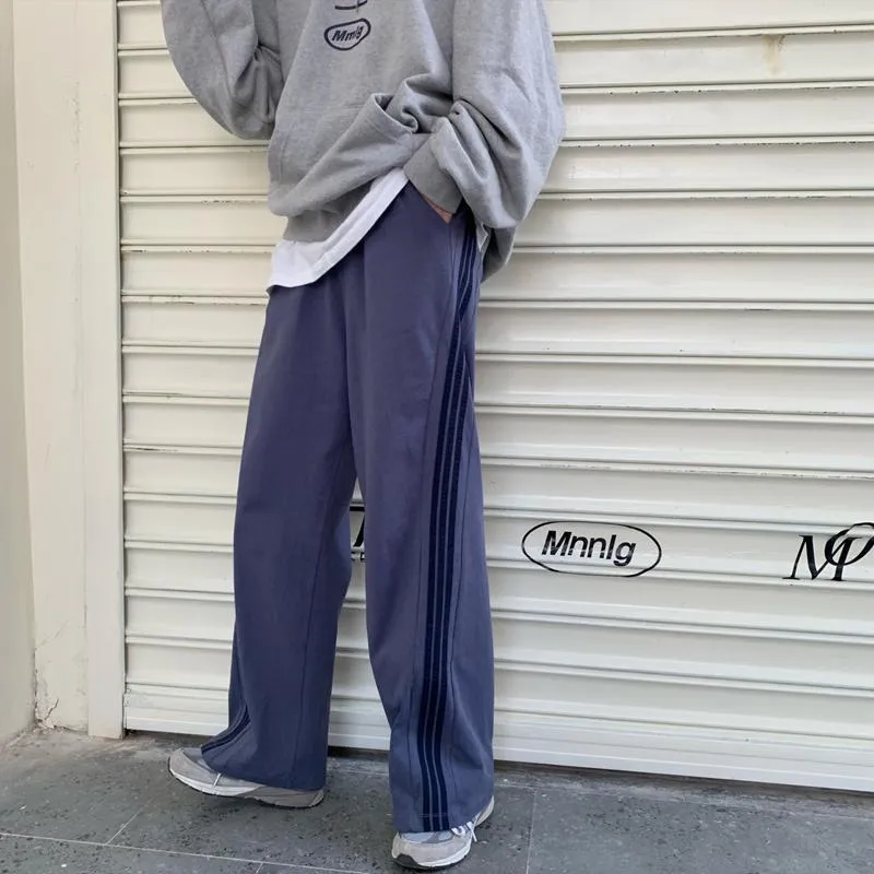 Triple Side Lines Straight 90S Aesthetic Loose Pants