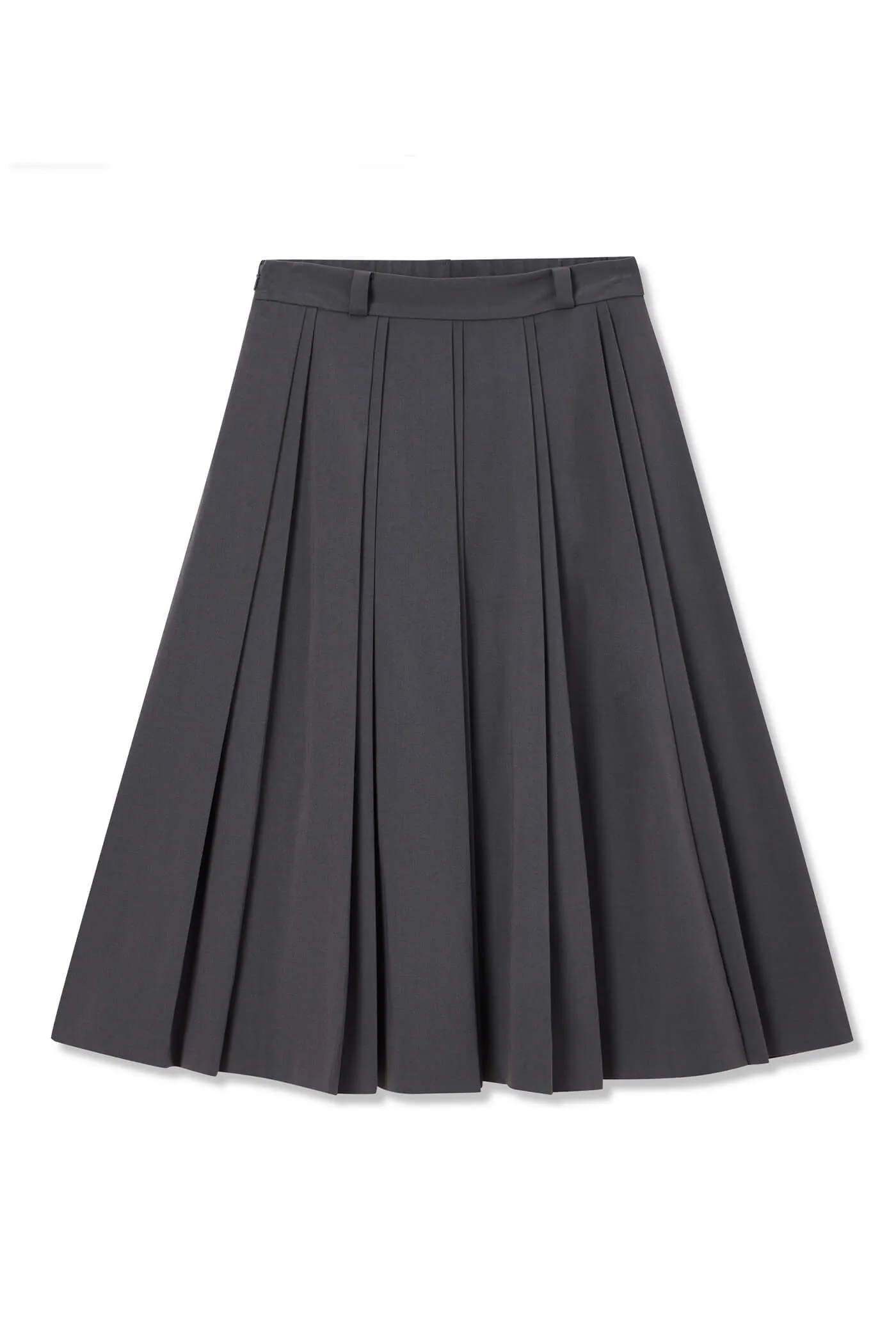 Unique High-Waisted Double-Pleated Skirt