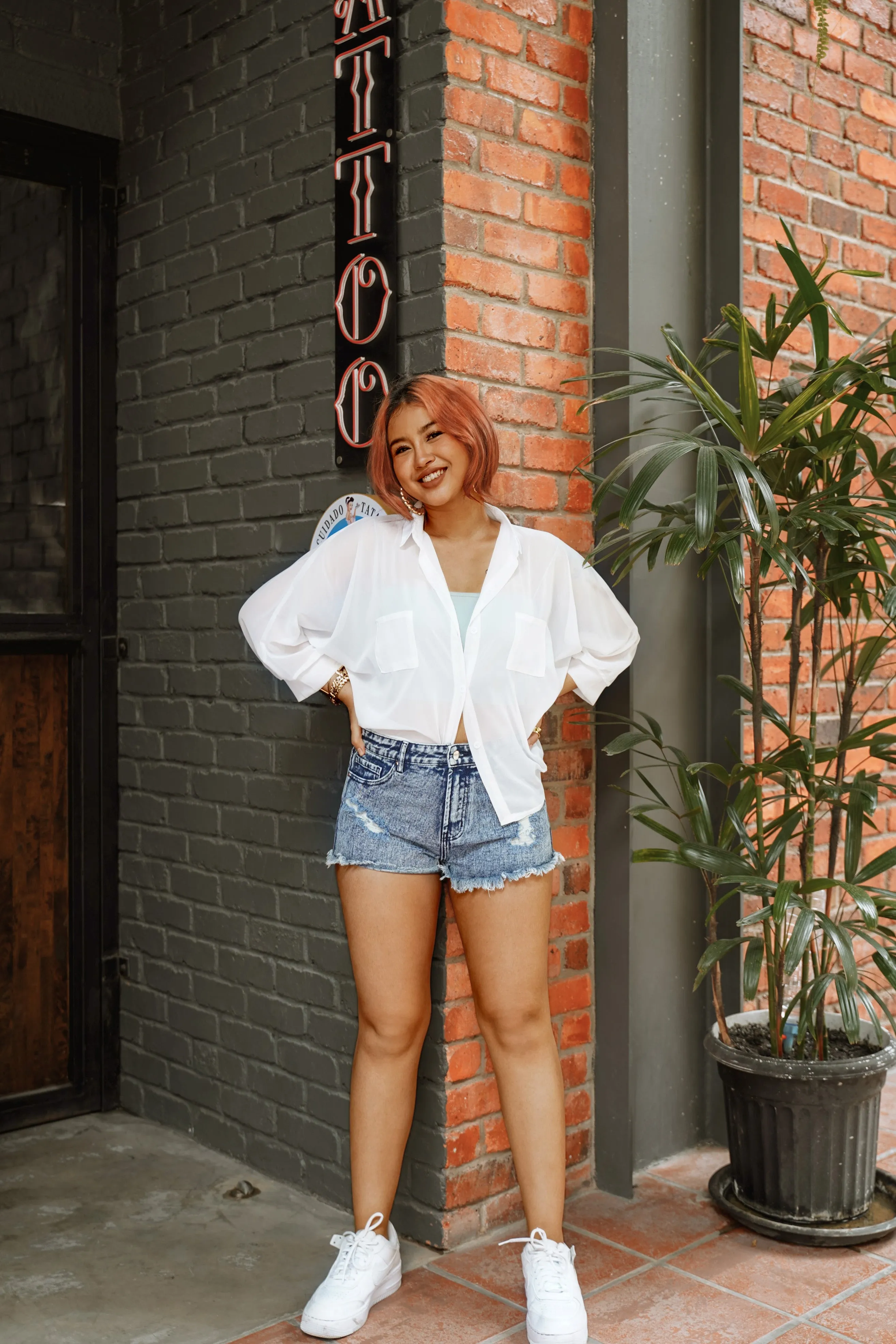 United Acid Wash Denim Shorts in Blue