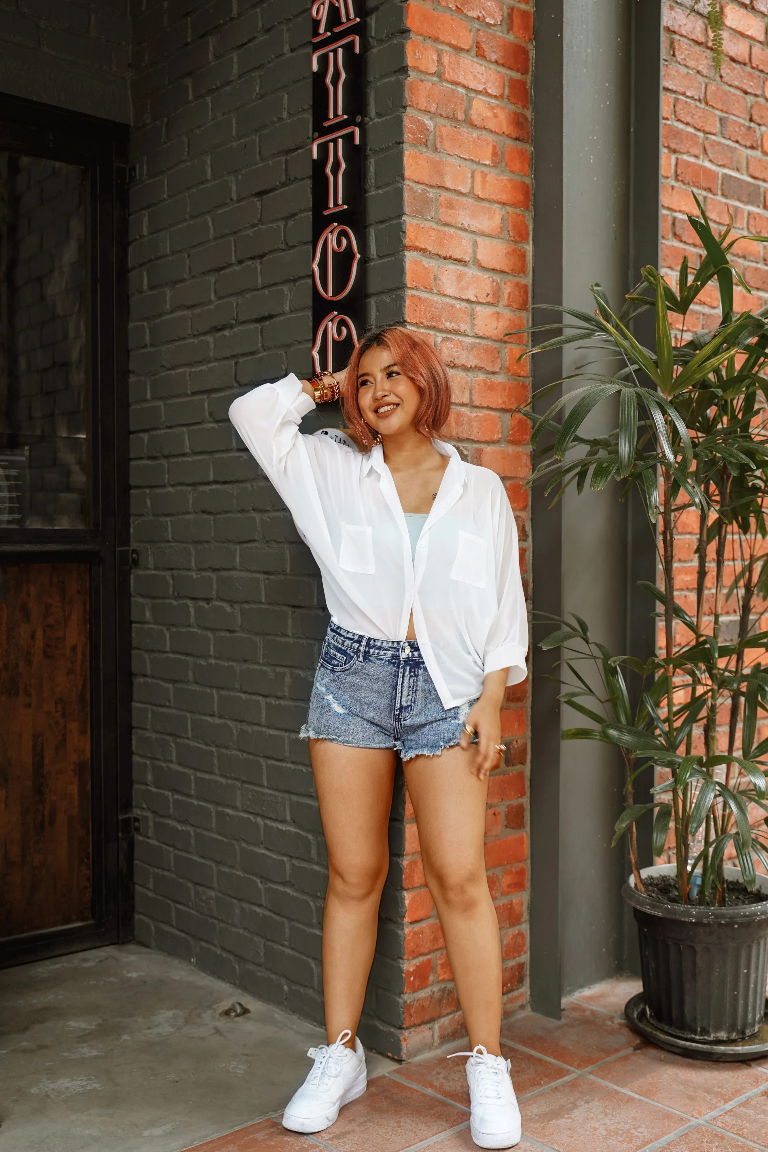 United Acid Wash Denim Shorts in Blue