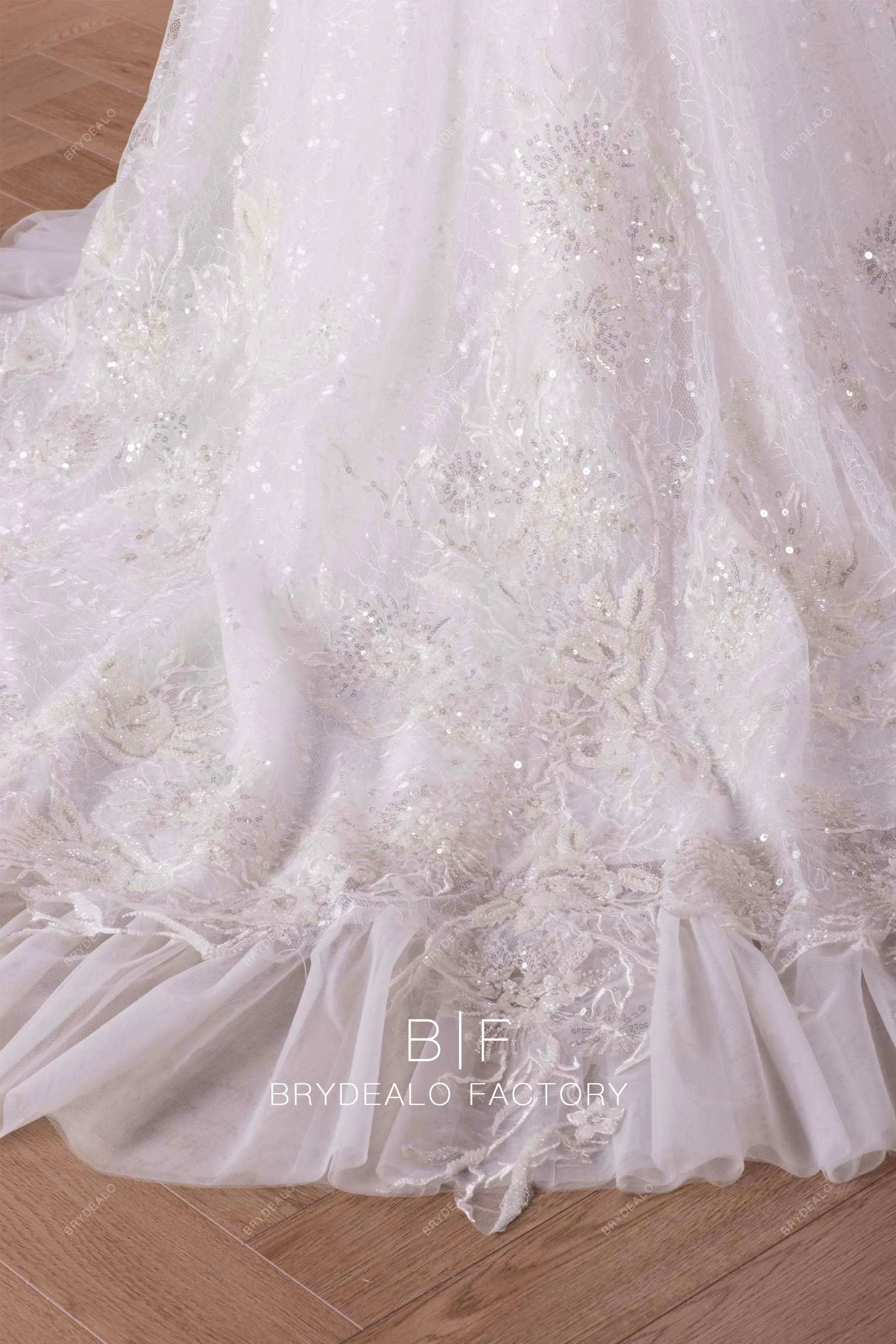 White Mermaid Long Train Lace Up Back Strapless Wedding Gown