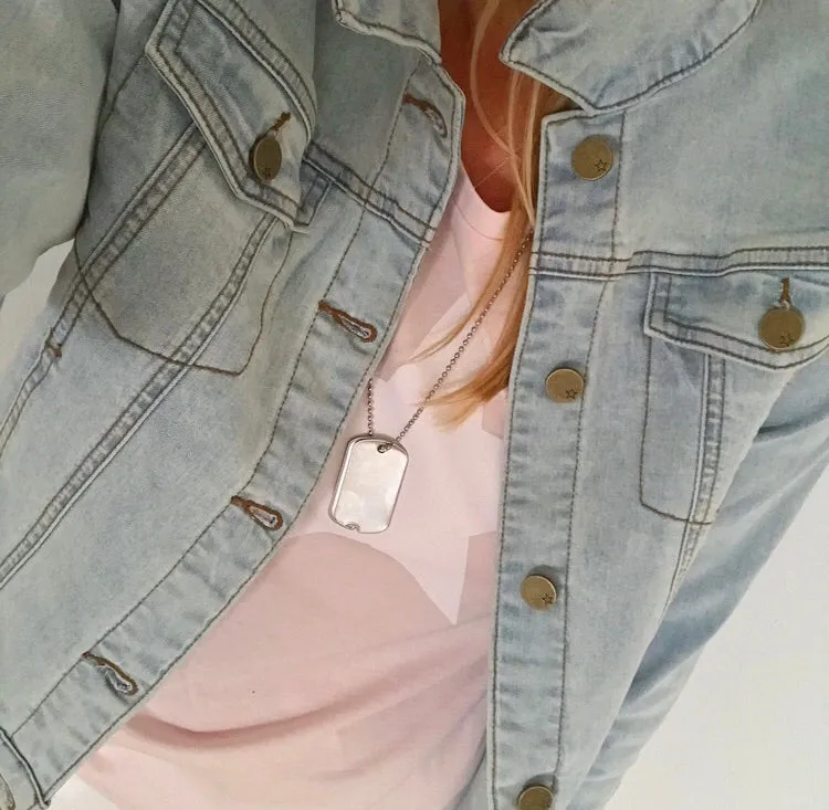 White star on pink tee