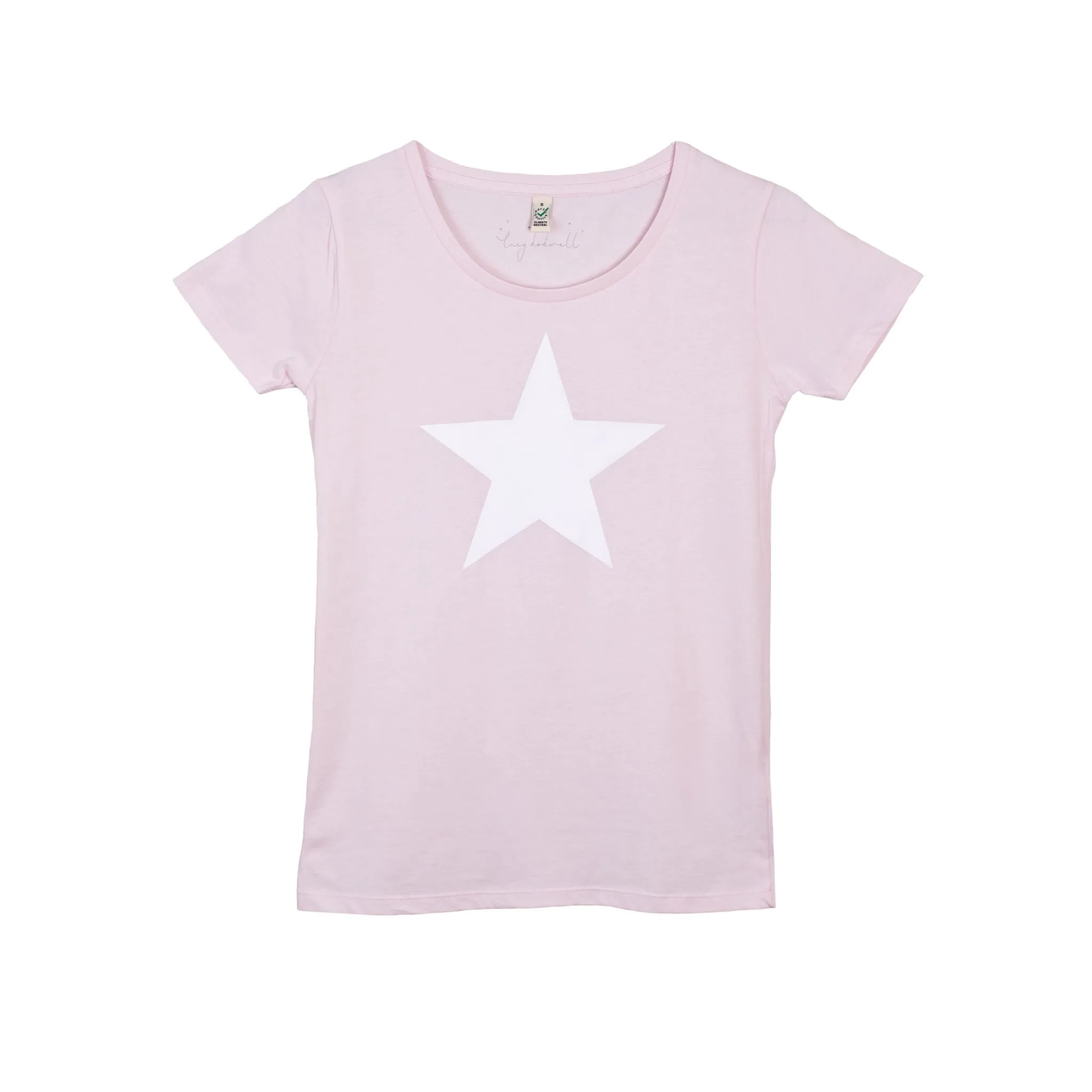 White star on pink tee