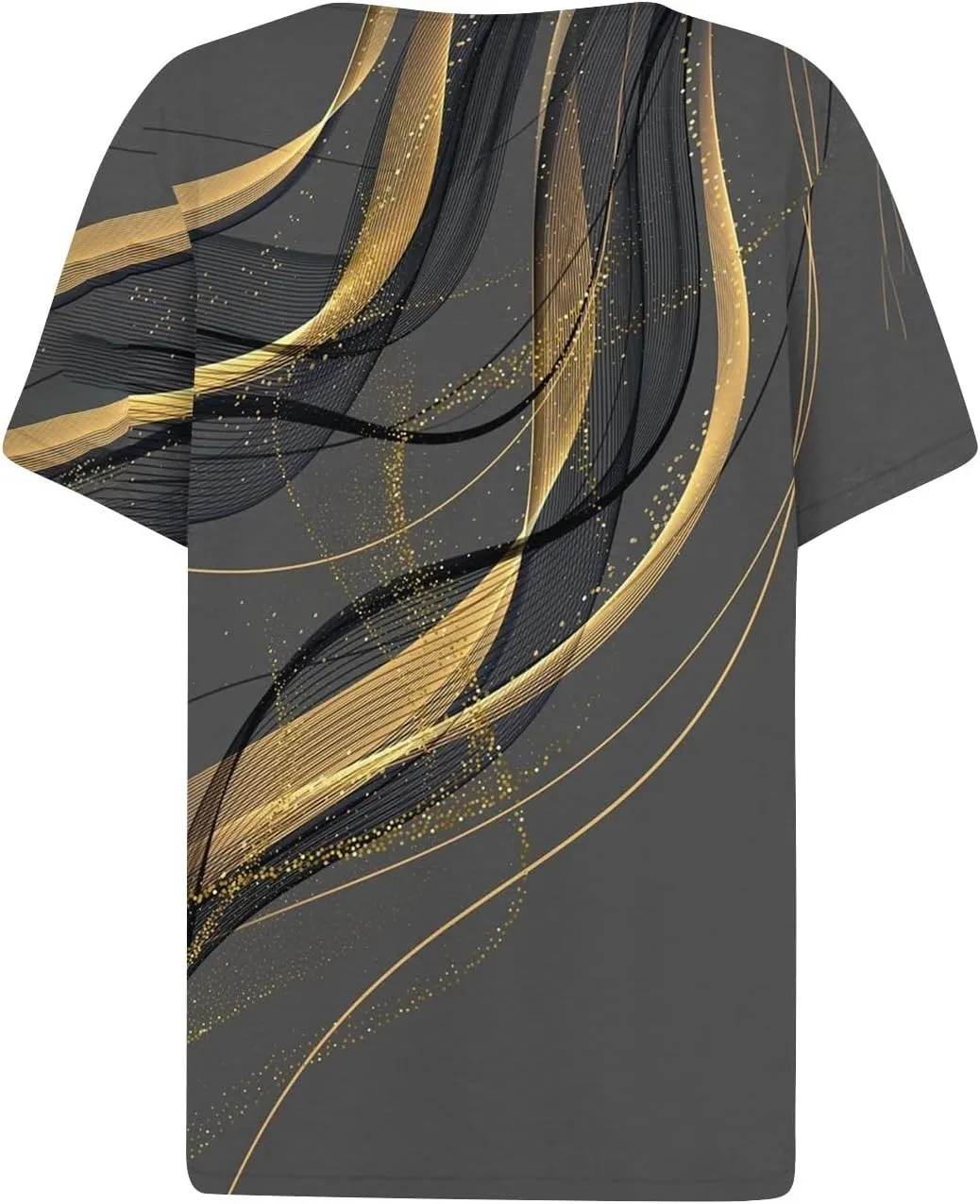 Women Short Sleeve Tops 2024 Summer Casual V Neck Pullover Fashion Plus Size Blouse Tees Printed Button T Shirt