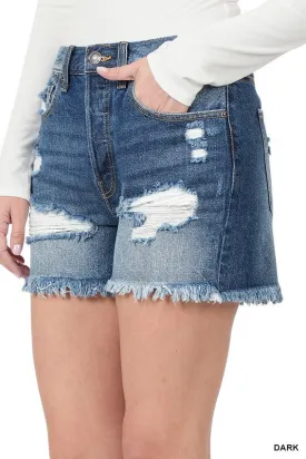 ZE239 - DISTRESSED DENIM SHORTS